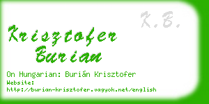 krisztofer burian business card