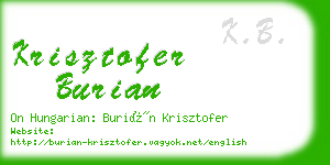 krisztofer burian business card